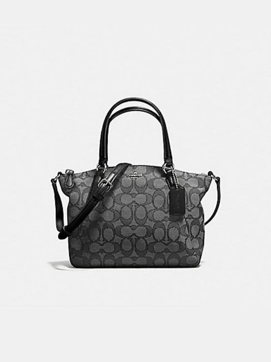 Coach f57830 Mini Kelsey Satchel Outine Signature Black Smoke
