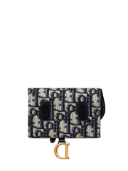 Dior S5654CTZQ Saddle Nano Pouch Blue Dior Oblique Jacquard