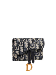 Dior S5654CTZQ Saddle Nano Pouch Blue Dior Oblique Jacquard