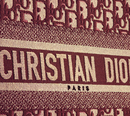Dior Book Tote Bag In Embroidered Canvas Oblique Bordeaux