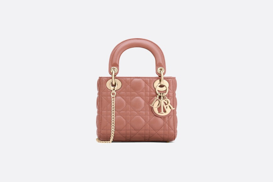Dior Mini Lady Bag In Pink Lambskin