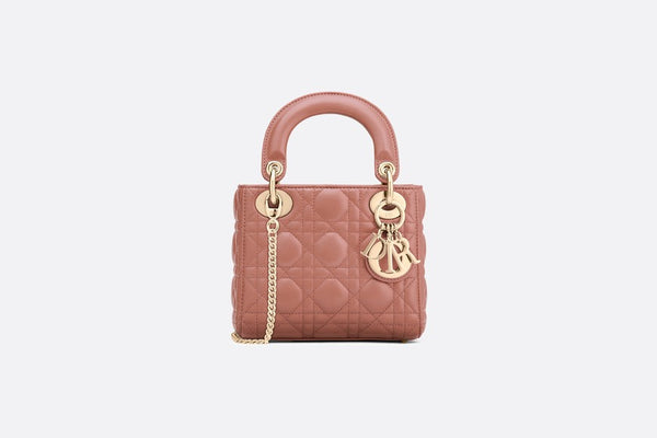 Dior Mini Lady Bag In Pink Lambskin