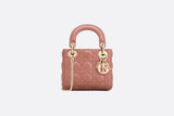Dior Mini Lady Bag In Pink Lambskin