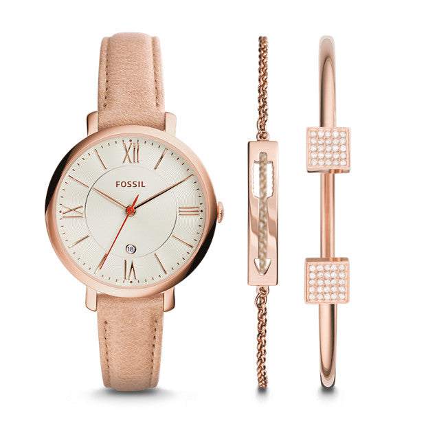 Fossil ES3870SET Jacqueline Watch And Jewelry Box Set
