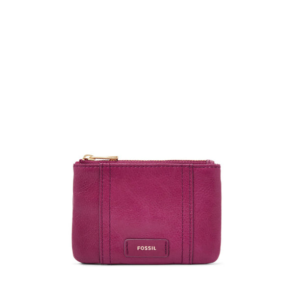 Fossil SL7102672 Ellis Zip Coin Purse Raspberry Wine