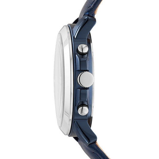 Fossil Es4131 Gwynn Chronograph Blue Leather Watch