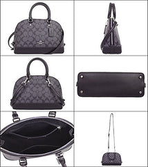 Coach F58295 Mini Sierra Signature Pvc Satchel Crossbody Bag Black Smoke