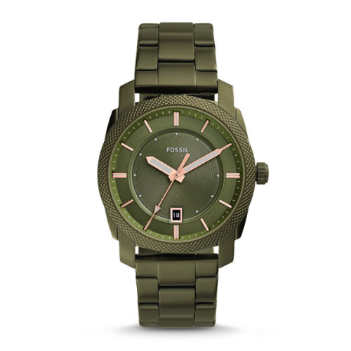 Fossil Fs5389 Machine Three-hand Date Olive Green Stainless Steel