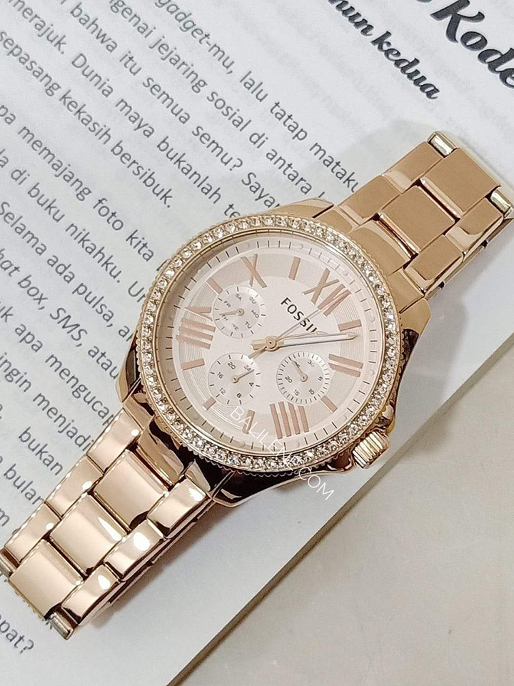 Fossil AM4483 Cecile Multifunction Rose Gold Glitz Stainless Steel