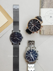 Fossil BQ1008 Rhett Chronograph Black Leather Watch