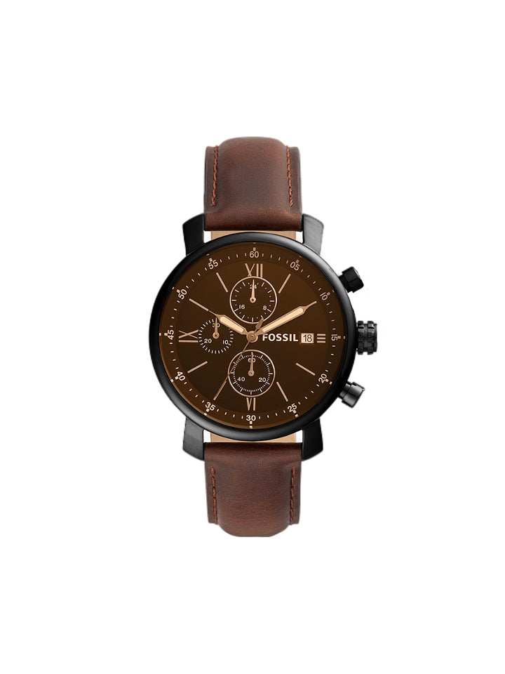 Fossil Rhett Chronograph Brown Leather Watch Jewelry
