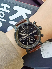 Fossil Rhett Chronograph Brown Leather Watch Jewelry