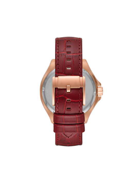 Fossil BQ2660 Evanston Automatic Red Leather Strap Watch