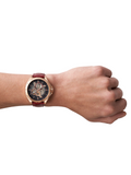 Fossil BQ2660 Evanston Automatic Red Leather Strap Watch