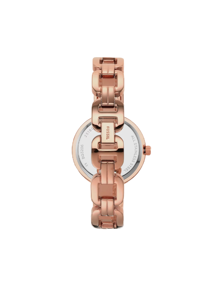 Fossil BQ3206 Kerrigan Three Hand Rose Gold Tone Stainless Steel Watch