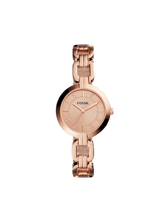 Fossil BQ3206 Kerrigan Three Hand Rose Gold Tone Stainless Steel Watch