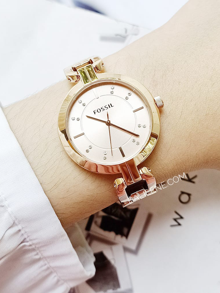 Fossil BQ3206 Kerrigan Three Hand Rose Gold Tone Stainless Steel Watch