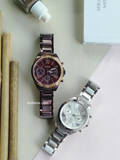 Fossil BQ3281 Modern Courier Midsize Chronograph Wine Stainless Steel Watch
