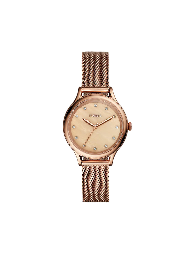 Fossil BQ3392 Laney Three-hand Rose Gold Tone Watch
