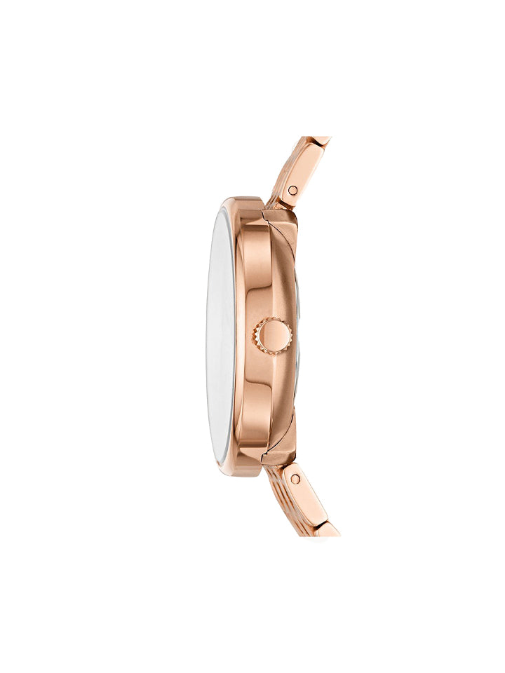 Fossil BQ3463 Hutton Three-Hand Rose Gold-Tone Stainless Steel Watch