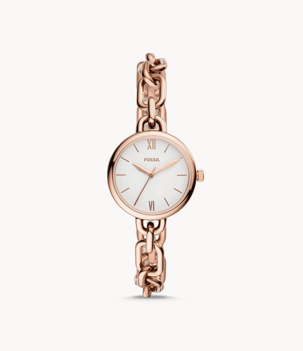 Fossil BQ3545 Embry Three-Hand Rose Gold-Tone Stainless Steel Watch