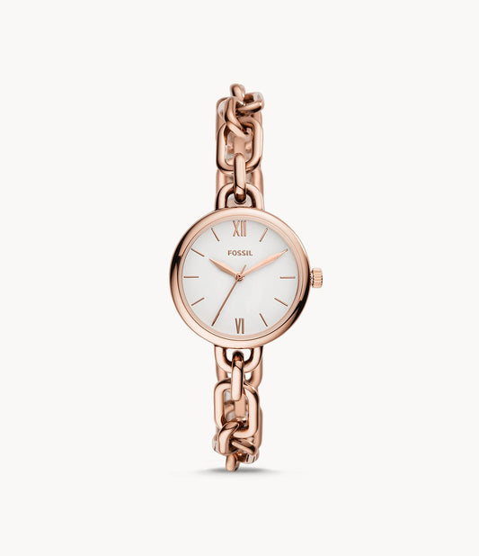 Fossil BQ3545 Embry Three-Hand Rose Gold-Tone Stainless Steel Watch