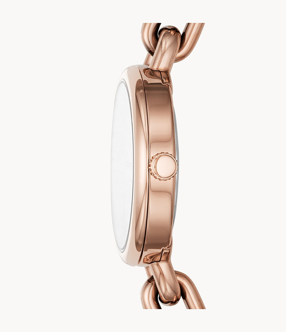 Fossil BQ3545 Embry Three-Hand Rose Gold-Tone Stainless Steel Watch