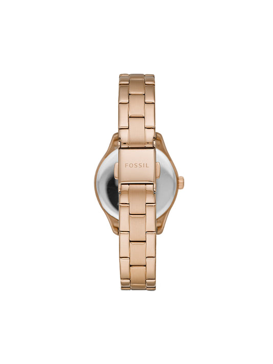 Fossil BQ3636 Rye Three-Hand Date Rose Gold-Tone Stainless Steel Watch