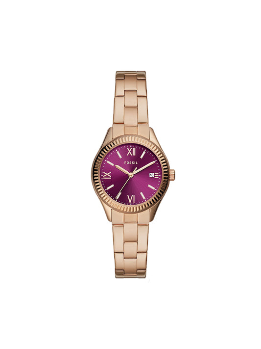 Fossil BQ3636 Rye Three-Hand Date Rose Gold-Tone Stainless Steel Watch