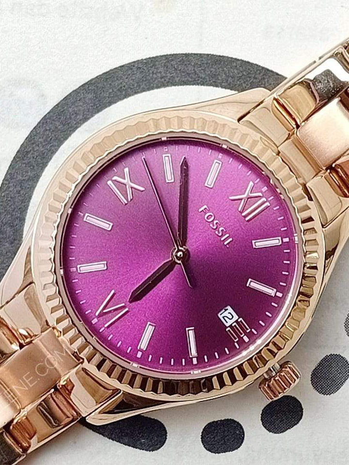 Fossil BQ3636 Rye Three-Hand Date Rose Gold-Tone Stainless Steel Watch