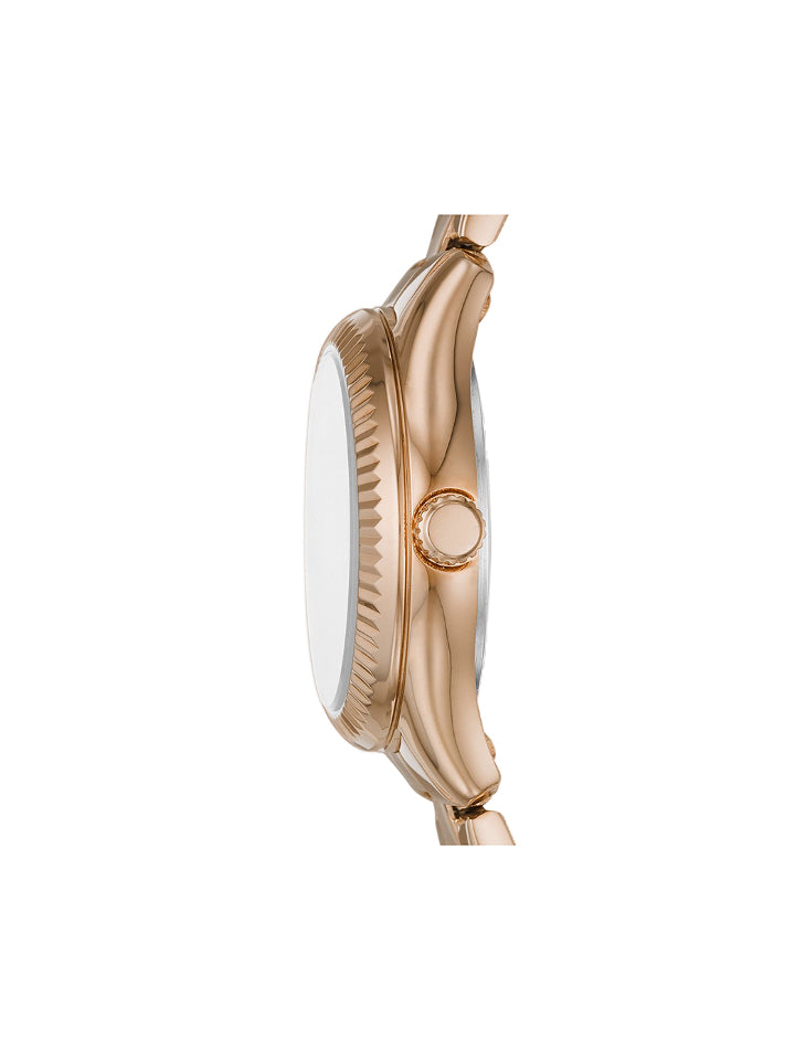 Fossil BQ3636 Rye Three-Hand Date Rose Gold-Tone Stainless Steel Watch