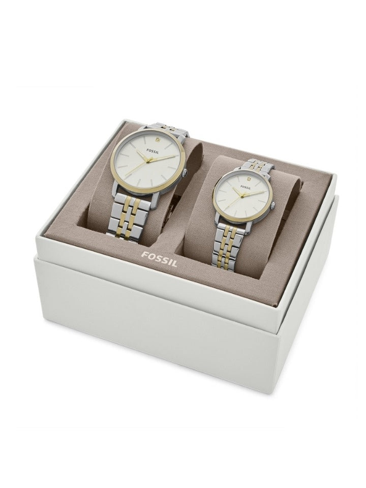 Fossil Bq2467set His And Her Fenmore Midsize Multifunction Stainless Steel Watch Gift Set