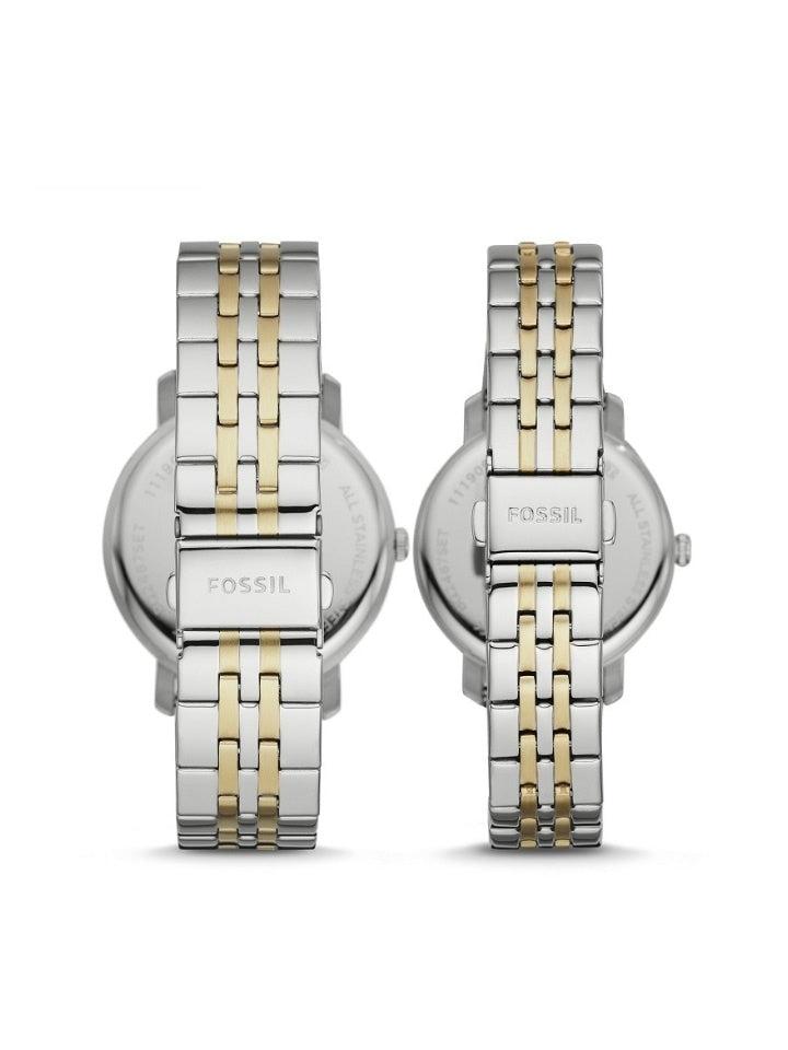 Fossil Bq2467set His And Her Fenmore Midsize Multifunction Stainless Steel Watch Gift Set
