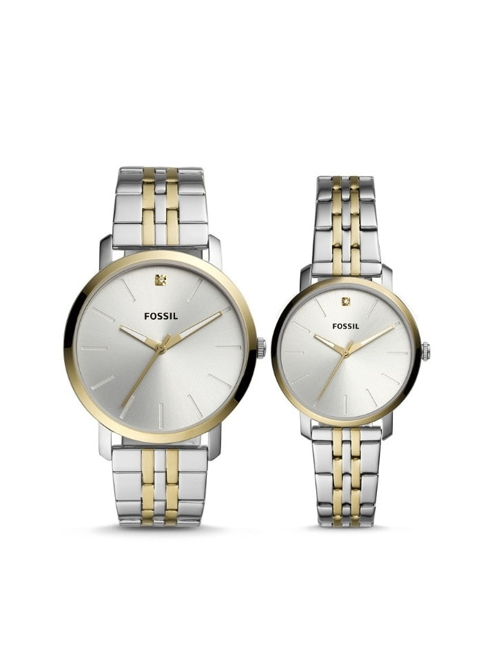 Fossil Bq2467set His And Her Fenmore Midsize Multifunction Stainless Steel Watch Gift Set