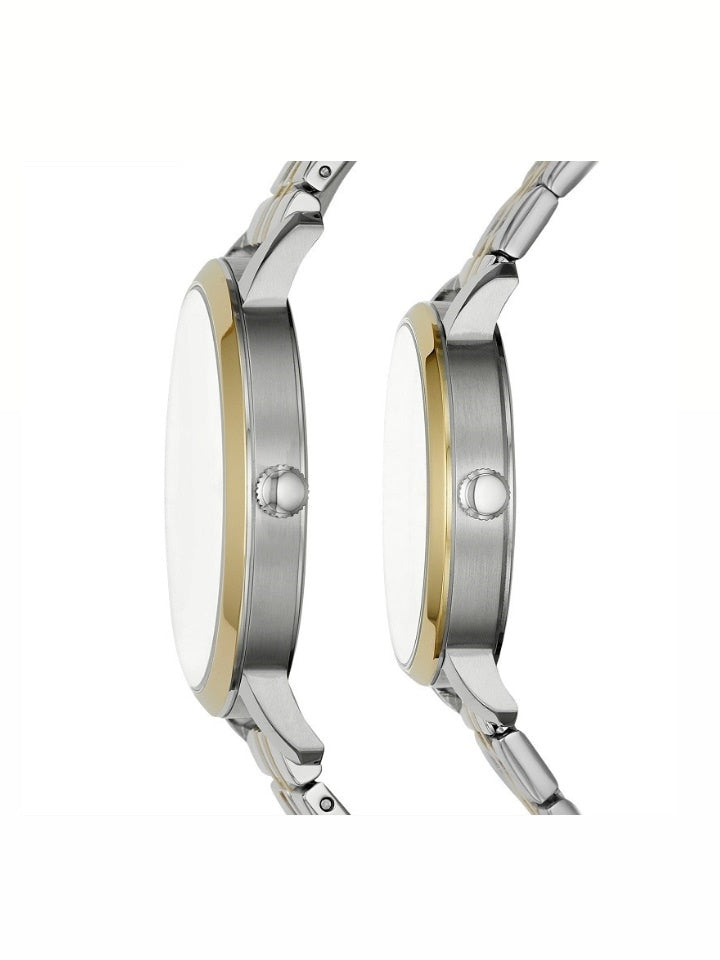 Fossil Bq2467set His And Her Fenmore Midsize Multifunction Stainless Steel Watch Gift Set