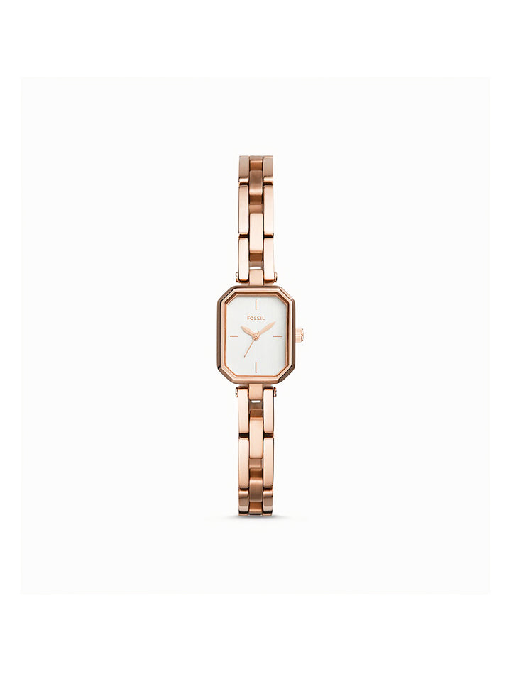 Fossil Bq3580 Audelia Three-Hand Rose Gold-Tone Stainless Steel Watch