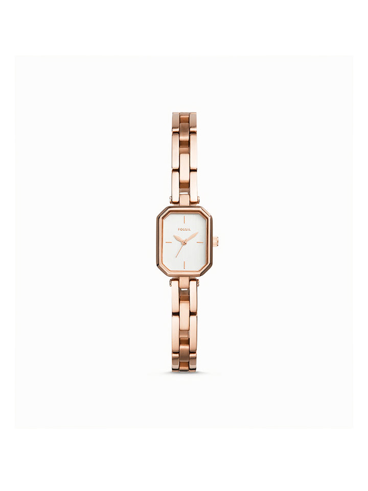 Fossil Bq3580 Audelia Three-Hand Rose Gold-Tone Stainless Steel Watch ...