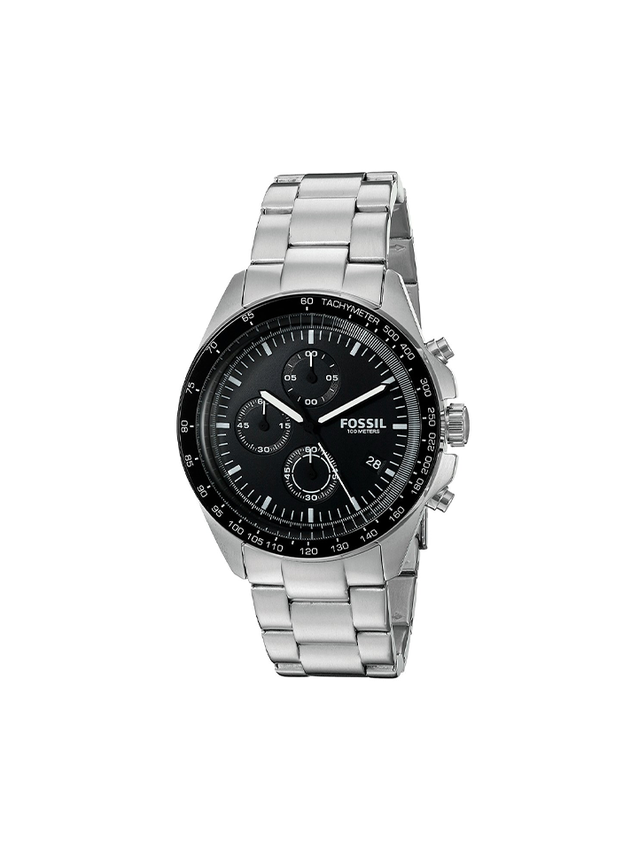 Fossil CH3026 Sport 54 Chronograph Black Dial Stainless Steel Watch