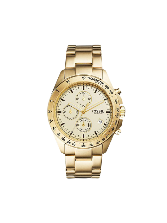 Fossil CH3037 Sport 54 Chronograph Gold Dial Stainless Steel Watch