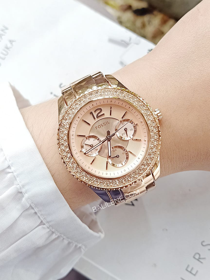 Fossil ES3590 Stella Multifunction Rose Gold Stainless Steel Watch