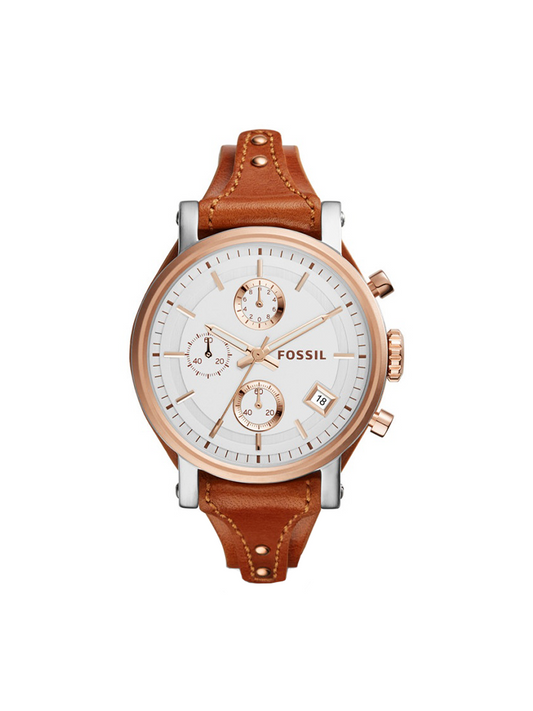 Fossil ES3837 Original Boyfriend Chronograph Brown Leather Watch