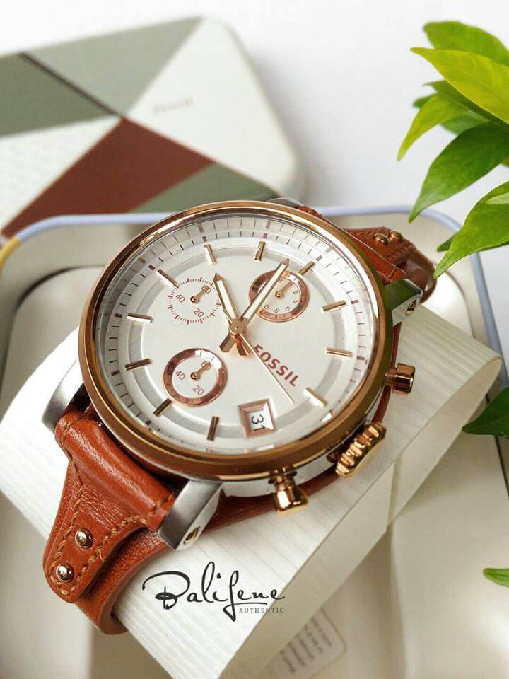 Fossil ES3837 Original Boyfriend Chronograph Brown Leather Watch