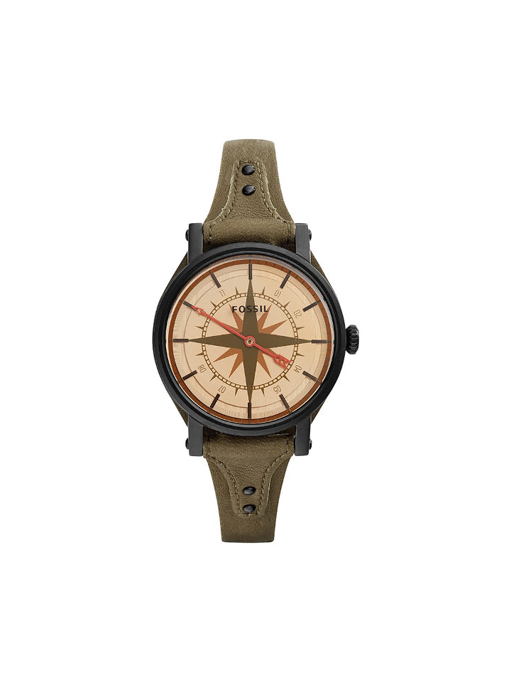 Fossil ES4044 Boyfriend Quartz One-Hand 12-Hour Canteen Leather Watch