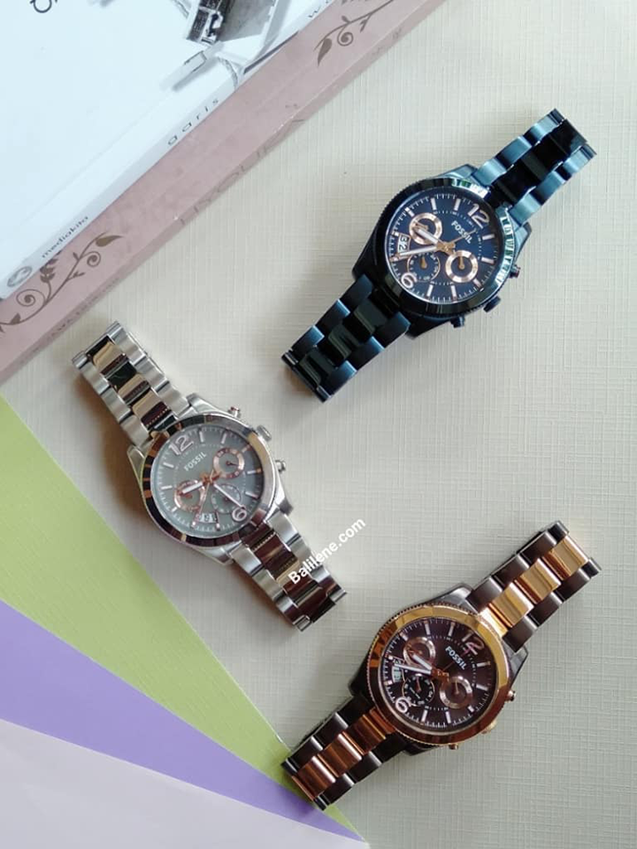 Jam Fossil ES4093 Boyfriend Perfect Multifunction Blue Stainless