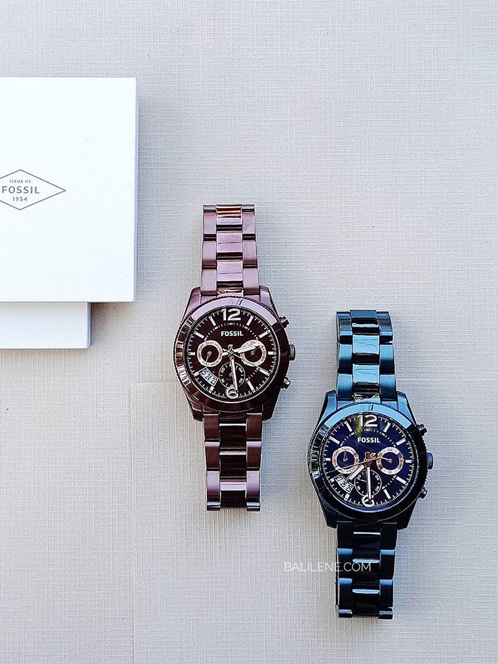 Fossil ES4093 Perfect Boyfriend Multifunction Blue Stainless Steel Watch