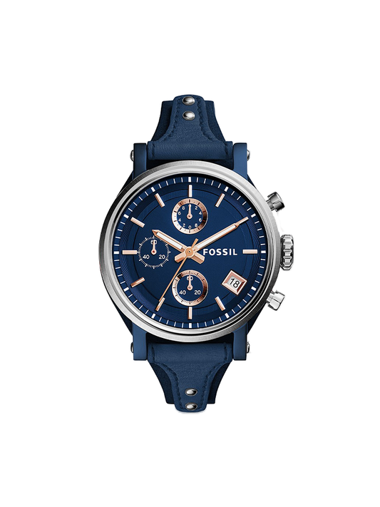 Fossil ES4113 Original Boyfriend Chronograph Blue Leather Watch