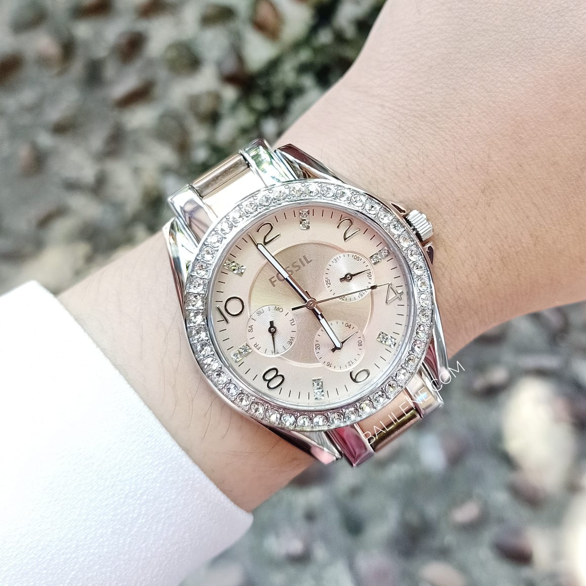 Fossil ES4145 Womens Riley Two-Tone Stainless Steel Bracelet Watch