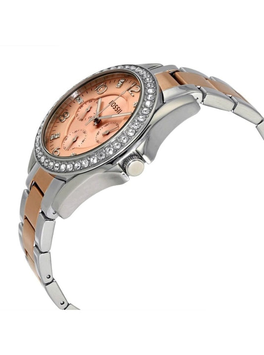 Fossil ES4145 Womens Riley Two-Tone Stainless Steel Bracelet Watch
