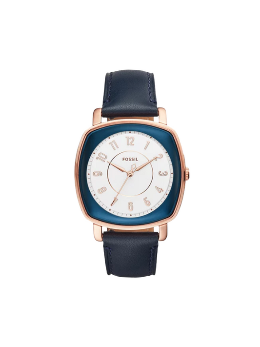 Fossil ES4248SET Idealist Three-Hand Blue Leather Watch and Card Case Box Set