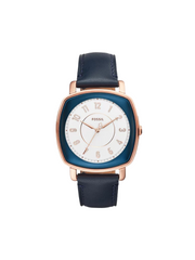 Fossil ES4248SET Idealist Three-Hand Blue Leather Watch and Card Case Box Set
